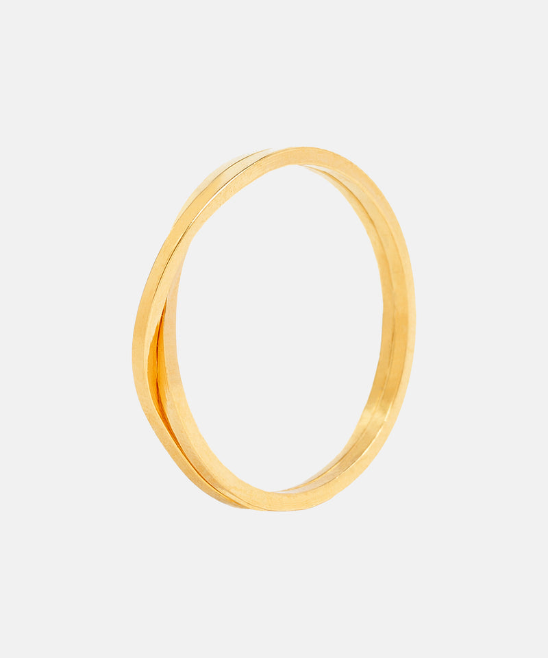 Double Stripe Ring Vergoldet